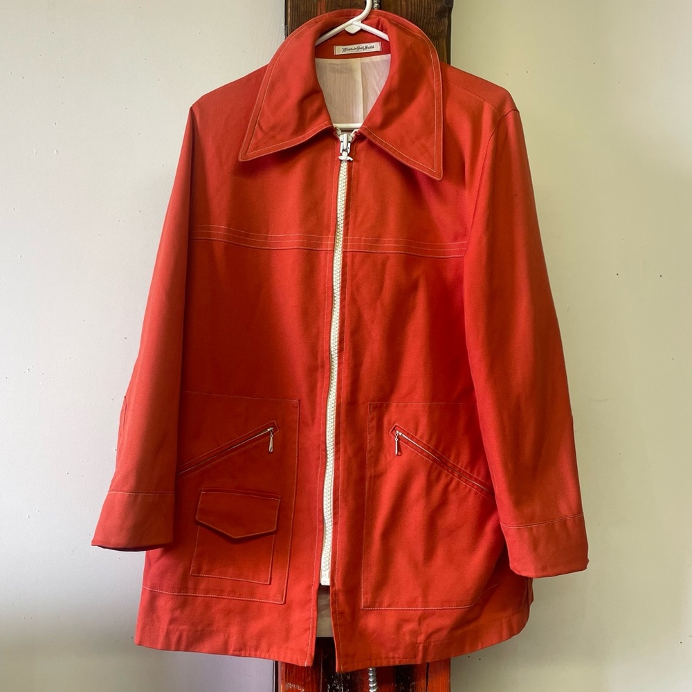Vintage orange red utility jacket